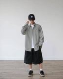 AIDASE  -  Unisex Casual Striped Relaxed-Fit Long Sleeve Shirt in Soft Sage, Classic Blue & Timeless Charcoal aidase-shop