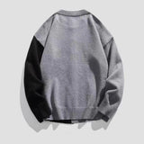 AIDASE  -  Color Block Knit Cardigan Men Loose Casual Asymmetric Button Sweater Daily Versatile Streetwear aidase-shop