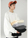 AIDASE  -  Light ey Heavyweight round Ne Hoodie for Men Trendy Brand Cool Base Layer irt Cleanfit Overhead Jaet Autumn Wear aidase-shop