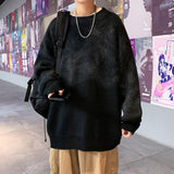 AIDASE  -  Sweater men Round neck cashew flower knitted sweater fashion new gradient color  loose fashion New Year's sweater men's clothing aidase-shop