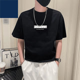 Aidase Fashion O-Neck Korean Printed Letter T-Shirts Men's Clothing 2025 Spring Summer New Loose Casual Tops All-match Tee Shirt