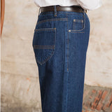 Aidase High Quality Jeans Men Dress Trouser Straight Leg Pant Naples 2024 Fashion Casual High Waist Straight Leg Jeans Men Trouser aidase-shop