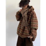 AIDASE  -  new casual American retro plaid hooded long sleeved shirt men's loose casual fashionable versatile top