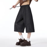 AIDASE  -  Summer New Trendy American Casual Men's Jeans 2025 Solid Color Korea Fashion Elastic Waist Male Trousers aidase-shop
