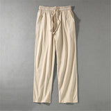 Aidase 2025 Men Linen Pants Men Pants Summer Male Casual Solid Color Pants Male Straight Leg Cotton Linen Pants Thin Trousers 6XL 9XL