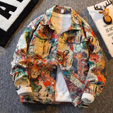 Aidase National Trend Tiger Jacquard Denim Jacket Men 2024 Spring Autumn Men's Korean Style Trendy Casual Jacket Clothes Aesthetic aidase-shop