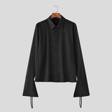 AIDASE  -  Men Shirt See Through Mesh Lapel Flare Long Sleeve Men Clothing Sexy Fashion Casual Party Casual Camisetas S-3XL aidase-shop