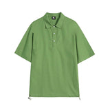 AIDASE  -  Summer New Men Tide Korean Stylish Chic Solid Color Short Sleeve Loose Turn Down Collar Half Sleeve Cotton T-shirt HK5149 aidase-shop