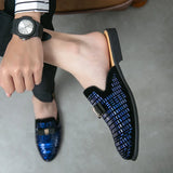 Aidase Men Half Slipper Shoes For Men Rhinestone Luxury Loafers Fashion Zapatillas Hombre Casual Shoes Sapato Social Masculino Mules aidase-shop