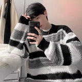 Aidase Autumn Winter Striped Sweater Men Casual Knitted Pullover Korean Fashion Streetwear Men Clothing New Oversized Sweater Male aidase-shop