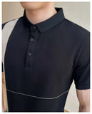 AIDASE  -  New Men's Stretchable Business Casual Polo Shirt, Fashion Slim Fit Short Sleeve T-Shirt, Available in Plus Sizes M-5XL. aidase-shop
