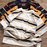 AIDASE  -  230G Summer Cotton T-shirt American Round Neck Retro Horizontal Striped Short-sleeved T-shirt Youth Chic Wear Cozy Loose Tees aidase-shop