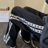 Aidase Wide Leg Straight Sweatpants for Men Hip-hop Elastic Summer Sport Trousers Casual Athletic Harajuku Fashion Y2k Male Sweat Pants
