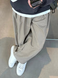 AIDASE  -  Folded Casual Pants Work Trousers Khaki Loose Long Pants Simple Match for Men And Women Spring Autumn Pure Color Leisure Pants aidase-shop