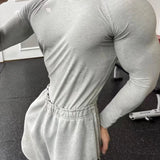 AIDASE  -  New Fitness Training Top Quick Dry Long Sleeve Outdoor Elastic Slim Fit Solid Color Round Neck Comfortable Breathable Shirt aidase-shop