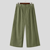 AIDASE  -  Men Wide Leg Pants Solid Color Button Joggers Loose Casual Irregular Trousers Men Streetwear Fashion Long Pants aidase-shop