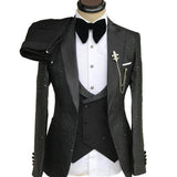 AIDASE  -  Classic Wedding Men Suits Sprayed New Shine Tailor-Made Groom 3-Pcs Business Suits Singer Formal Occasions Party Size Customized aidase-shop