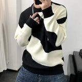 Aidase Round Collar Men's Clothing Striped Graphic Pullovers Knit Sweater Male Crewneck Korean Fashion Thick Winter Designer Luxury aidase-shop