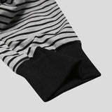 AIDASE  -  Men's Striped Pajamas O-Neck Long Sleeve Romper Home Wear Cozy Leisure Sleepwear S-3XL aidase-shop