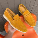 AIDASE  -  Spring Fashion Men's Frosted Leather Comfortable Anti Slip Bean Shoes New Summer Men Pointed Breathable Casual Business Loafers aidase-shop
