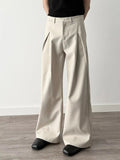 AIDASE  -  Men's Double Pleated Suit Pants Casual Loose Wide Leg Trousers Spring Autumn Cleanfit Soft Korean Old Money Style Drape Pants aidase-shop