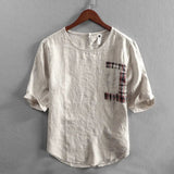 AIDASE  -  Fashion O-Neck Pockets Spliced Printed Vintage T-Shirts Men's Clothing 2025 Summer New Loose Casual Tops All-match Tee Shirt aidase-shop