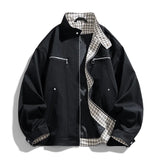AIDASE  -  American Style Spring Autumn New Fashion Men's Spliced Casual Trendy Simple Basic Loose Stand Collar Long Sleeve Jackets Coats aidase-shop