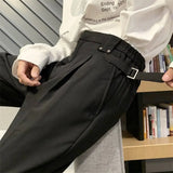 AIDASE  -  Fluid Khaki Trousers for Men Draped Wide Leg Man Suits Pants Formal High Quality Work Wear Tailoring Slacks Thin Casual Fashion aidase-shop
