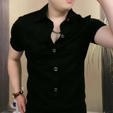 Aidase Summer New Men's Clothing Fashion Casual Short Sleeve Shirt Business Affairs Light Luxury High-end All-match Handsome Tops aidase-shop