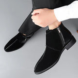 AIDASE  -  Men Business Pointed-toe Ankle Boots for Autumn Winter Side Zippers Casual Comfortable Breathable Fashionable Chelsea Boots Men aidase-shop