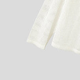 AIDASE  -  Men Shirt Hollow Out See Through V Neck Long Sleeve Men Clothing Streetwear Solid 2025 Loose Tops Casual Male Shirts aidase-shop