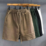AIDASE  -  Fashion High-end Heavy Sports Casual Shorts Men's Pants Korean Style Summer Loose Five-point Pants American Sweatpants Urban aidase-shop