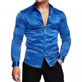 AIDASE  -  Glossy Long Sleeve Men's Shirt 70s Disco Style Casual Autumn Wear Comfortable Chinese Brand Fashionable Top for Men aidase-shop