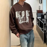 31.77Aidase Fashionable Korean Loose Retro Sweatshirt Autumn Winter Casual Plus Velvet Y2K Round Neck Printed Pullover Slimming Sweatshirt aidase-shop