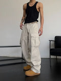 Aidase Trousers Man Summer Straight White Wide Cargo Pants For Men Slacks Luxury Cotton Street Vintage New In Fashion Y2k High Quality