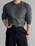 AIDASE  -  Korean Style Elegant Gentleman Crew Neck Sweater Autumn Winter All-Match Slim Knitted Pullover, Business Soft Warm Knit Base Top aidase-shop