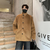 AIDASE  -  Fall and Winter New High-neck Wool Jacket, Thickened and Warm Solid Color Men's Coat, Stylish and Versatile Windproof Coat. aidase-shop