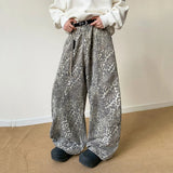 AIDASE  -  Vintage Men's Leopard Print Jeans American Style Loose Floor-Length Washed Scimitar Denim Pants 2025 New Trousers 21E7190 aidase-shop