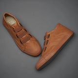 AIDASE  -  Men's Leather Casual Shoes Breathable Trend Pu Leather Men Wear-Resistant Designer Sneakers British Wild Simple Flats BD20245 aidase-shop