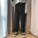 Aidase Hong Kong Style Summer Casual Pants Men Loose Straight Nine-point Pants Korean Style Casual Versatile Iron-free Suit aidase-shop