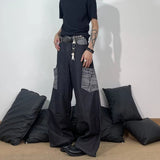 AIDASE  -  Retro American Embroidered Bla Jeans Men High Street Vibe Loose Straight Leg Wide Leg Clean Fit Long Trousers Casual Sleeve aidase-shop