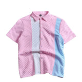 AIDASE  -  Men's Color Block Textured Knit Short Sleeve Shirt aidase-shop