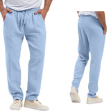 AIDASE  -  European and American Men's Seasonal New Casual Men's Pants, British Style Solid Color Loose Size Bubble Straight Leg Pants