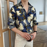 AIDASE  -  Unisex Spring Summer Floral Print Long Sleeve Shirt Casual Loose Fit Sun Protection Breathable Versatile aidase-shop
