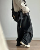 AIDASE  -  Autumn Winter Thi Wide Leg Casual Pants Men Women Loose Drapey Soft Straight Long Trousers Retro Sle High Waist Polyester aidase-shop