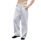 AIDASE  -  Men Drawstring Waist Loose Straight Leg Wide Leg Sports Sweatpants With Pockets aidase-shop