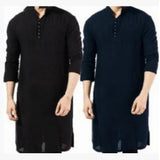 AIDASE  -  Arabic style fashion simple long men's pure color all-matching shirt Muslim robe aidase-shop