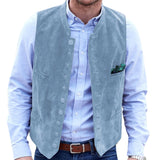 Men's Deerskin Velvet 10-button Suit Vest Best Man Wedding Clothing Jacket Victorian Style Steampunk Casual Business Vest aidase-shop