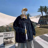 AIDASE  -  Retro American Denim Jacket for Men Oversize Loose Casual Spring Autumn Workwear Style Washed out Jacket Loose Fit Jeans Jacket aidase-shop