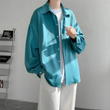 Aidase Korean Fashion Ice Silk Shirts for Men 2023 Spring Summer Solid Color Long Sleeve Casual Loose Comfortable Button Up Shirt 5XL-M